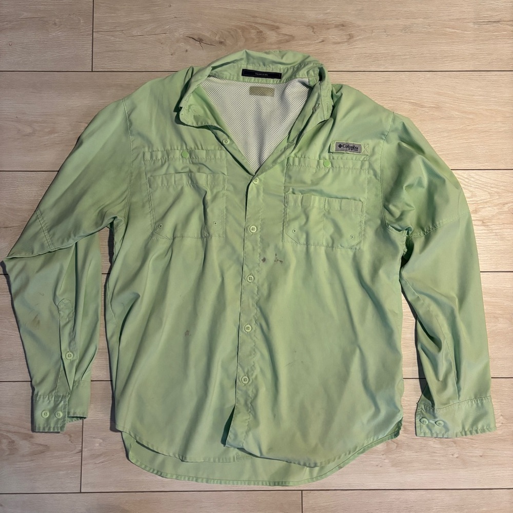 Columbia Tamiami Light Green Button Down Shirt